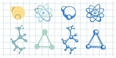 Back to School, hand drawn and flat style school and scientific sketch set. Doodle science collection. Education Concept. Vintage sketch element. Back to School. vector