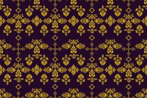 damask fabric features a purple background with striking yellow patterns, creating a luxurious and stylish look. It is perfect for home decor, such as curtains, pillow covers, or furniture, adding vector