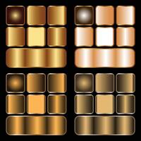 different color Gradient set , gold gradient , golden gradient vector