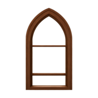 3D rendering of a simple wooden arch window frame png