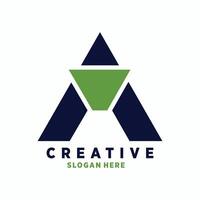 letter a design with creative unique element idea concept and icon vector