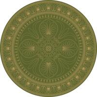 green with gold round ancient Byzantine ornament. Classical circle of the Eastern Roman Empire, Greece. Pattern motifs of Constantinople vector