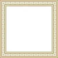 golden square Egyptian ornament. Rectangle, frame, ancient Egypt.Pattern of lotus flowers and sun vector