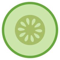Cucumber slice icon isolated on white background. vector