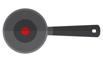Frying pan flat icon isolated on white background. vector
