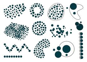 Set of dotted abstract forms. Dots abstract material element. vector
