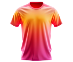 Pink and Orange Gradient T-Shirt Mockup. Isolated on transparent background png