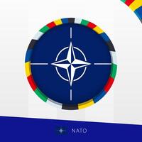 Nato Flag with Colorful Circle Border. vector