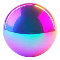 Colorful reflective sphere with a gradient finish against a plain background, cut out - stock . png