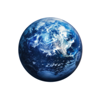 A vibrant view of Earth from space showcasing its blue oceans and swirling clouds during daylight, cut out - stock . png