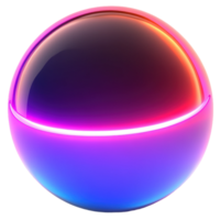 A colorful glowing sphere with a gradient shine and illuminated edges in a dark setting, cut out - stock . png