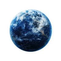 Blue planet Earth viewed from space showcasing oceans and continents in high resolution, cut out - stock . png