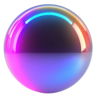 A reflective sphere with vibrant gradient colors and smooth surface displayed against a simple background, cut out - stock . png