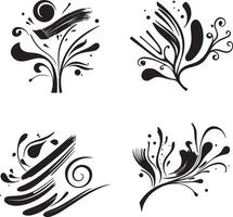 a variety of modern unique paints and brushes vector