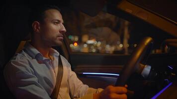 Driving at Night in a Vibrant and Modern Cityscape for a Unique Experience and Adventure video