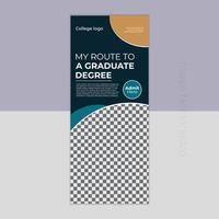 Modern my route to a graduate degree rollup banner design. vector