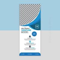 Unique one venture model roll up banner design. vector