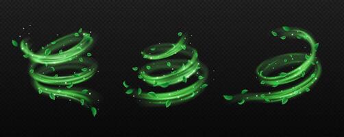 Takes off and green powder spins reasonable outline set. Enchantment discuss streams with spring foliage 3d components vector