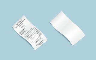 Paper bills reasonable outline set. Clear and filled receipts for buys in shop. Monetary archives 3d components on light blue vector