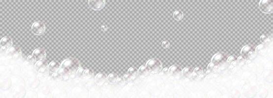 Cleanser froth bubble outline. Cleaning supplies and consolation of foamy shower basics displayed in 3d arrange vector