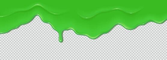 Green streaming harmful ooze. Fluid wave of paint or sauce. 3d reasonable outline. Halloween design. Streaming liquid clot. Best flat border of the outline vector