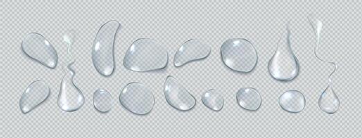 Clear fluid blobs gather reasonable outline set. Unpredictable water drops upper see. Beads 3d components vector