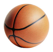 A close-up view of a textured basketball showing the pattern and stitching details, cut out - stock . png