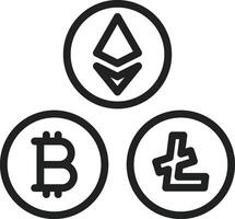 Cryptocurrencies icon vector image. Suitable for mobile apps, web apps and print media.