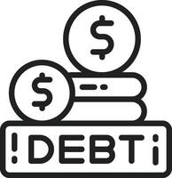 Debt icon vector image. Suitable for mobile apps, web apps and print media.