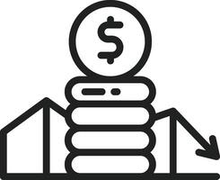 Down Graphic icon vector image. Suitable for mobile apps, web apps and print media.