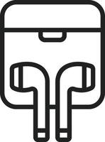 Earbud icon vector image. Suitable for mobile apps, web apps and print media.