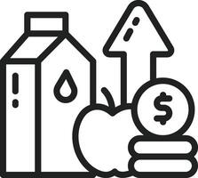 Food Price Increase icon vector image. Suitable for mobile apps, web apps and print media.