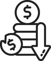 Investment Loss icon vector image. Suitable for mobile apps, web apps and print media.