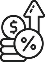 Interest Rate icon vector image. Suitable for mobile apps, web apps and print media.