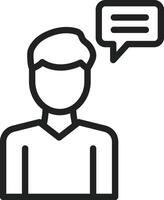 Man Talking icon vector image. Suitable for mobile apps, web apps and print media.