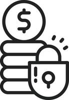 Money Locked icon vector image. Suitable for mobile apps, web apps and print media.