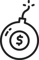 Money Bomb icon vector image. Suitable for mobile apps, web apps and print media.