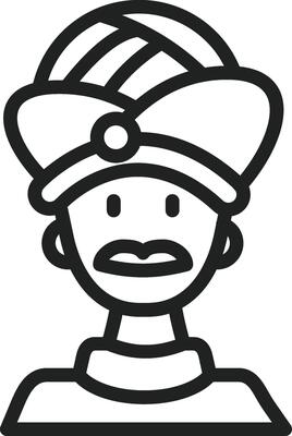 Moustache Man icon vector image. Suitable for mobile apps, web apps and print media.