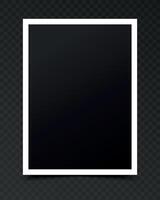 Retro photo frame set isolated on dark background. Blank instant photo template vector
