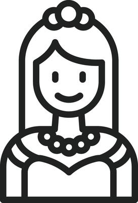 Princess icon vector image. Suitable for mobile apps, web apps and print media.