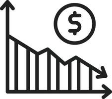 Stock Market Down icon vector image. Suitable for mobile apps, web apps and print media.
