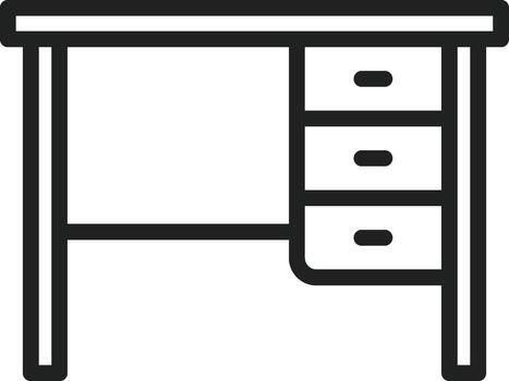 Desk icon vector image. Suitable for mobile apps, web apps and print media.