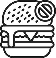 No Eating icon vector image. Suitable for mobile apps, web apps and print media.