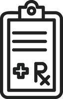 Prescription icon vector image. Suitable for mobile apps, web apps and print media.