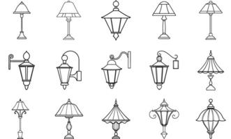 line drawing lamp vector