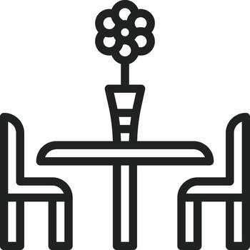 Table Restaurant icon vector image. Suitable for mobile apps, web apps and print media.