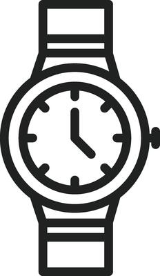 Watch icon image. Suitable for mobile apps, web apps and print media.
