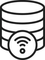 Wireless Database icon image. Suitable for mobile apps, web apps and print media. vector