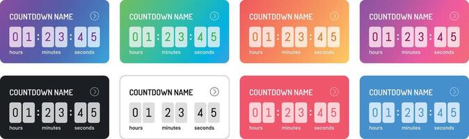 Customizable Timer countdown for Social Media Posts, Gradient filled template vector