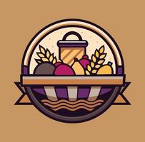 Rustic Thanksgiving Day graphic with farm-fresh fruits Print vector